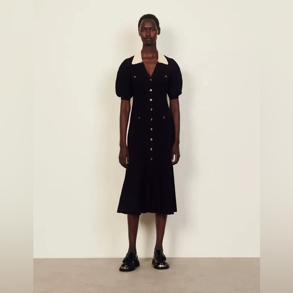 Sandro Dresses & Skirts - Sandro Lauralie Collared Midi Dress size 36